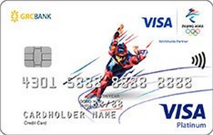 广州农商银行北京2022年冬奥会Visa卡 银色滑冰版  白金卡