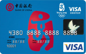 中国银行VISA奥运蓝卡 普卡