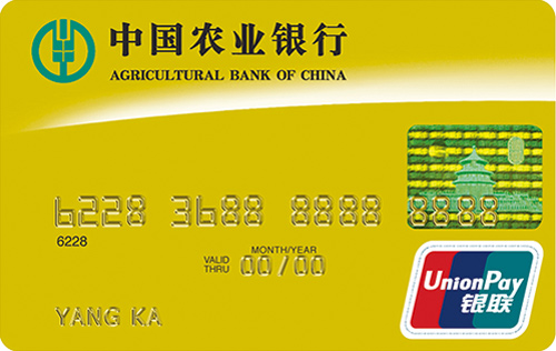 农行金穗银联标准信用卡 金卡