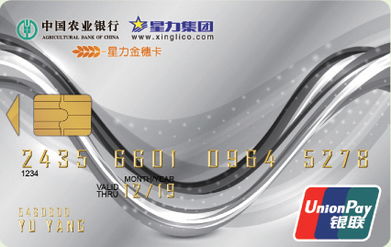 农业银行金穗星力卡 普卡
