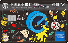 农业银行饿了么联名信用卡  Logo版  白金卡
