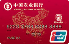 农业银行金穗“中国红”慈善信用卡 普卡