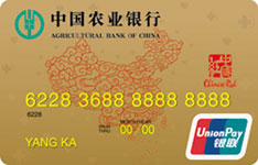 农业银行金穗“中国红”慈善信用卡 金卡
